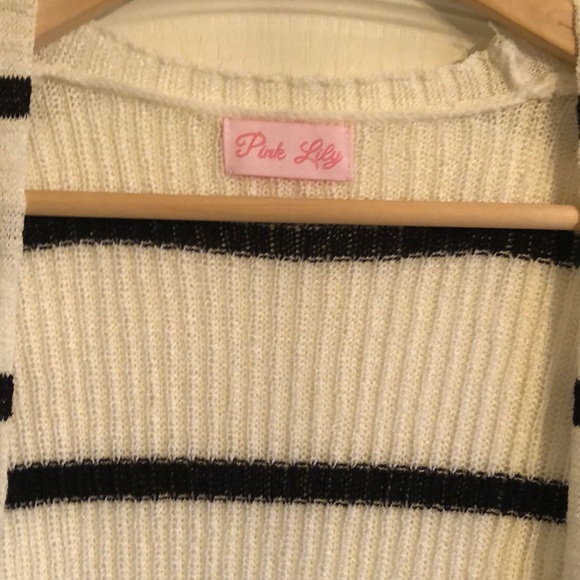 NWOT Sweater Neutral Territory Striped Duster - Picture 2 of 9